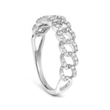.925 Sterling Silver 1/4 Cttw Diamond Curb Link Band Ring-4 thumbnail 5
