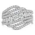 .925 Sterling Silver 2.00 Cttw Lab Grown Diamond Cluster Band Ring-0