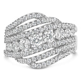 .925 Sterling Silver 2.00 Cttw Lab Grown Diamond Cluster Band Ring-0 thumbnail 1