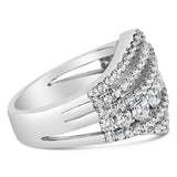 .925 Sterling Silver 2.00 Cttw Lab Grown Diamond Cluster Band Ring-1 thumbnail 2