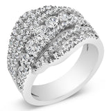 .925 Sterling Silver 2.00 Cttw Lab Grown Diamond Cluster Band Ring-3 thumbnail 4