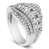 .925 Sterling Silver 2.00 Cttw Lab Grown Diamond Cluster Band Ring-4 thumbnail 5