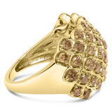 10K Yellow Gold 2.0 Cttw Brown Diamond Teardrop Design Cocktail Ring-1 thumbnail 2