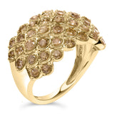 10K Yellow Gold 2.0 Cttw Brown Diamond Teardrop Design Cocktail Ring-3 thumbnail 4