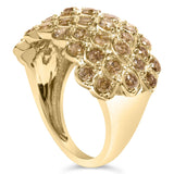 10K Yellow Gold 2.0 Cttw Brown Diamond Teardrop Design Cocktail Ring-4 thumbnail 5