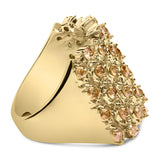 10K Yellow Gold 2.0 Cttw Brown Diamond Mesh Link Cocktail Ring-1 thumbnail 2