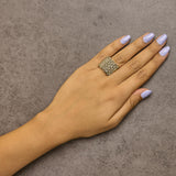 10K Yellow Gold 2.0 Cttw Brown Diamond Mesh Link Cocktail Ring-2 thumbnail 3