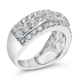 .925 Sterling Silver 2.0 Cttw Lab Grown Diamond 3 Row Band Ring (F-G Color, VS1-VS2 Clarity-3 thumbnail 4