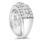 .925 Sterling Silver 2.0 Cttw Lab Grown Diamond 3 Row Band Ring (F-G Color, VS1-VS2 Clarity-4 thumbnail 5