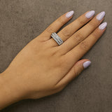 .925 Sterling Silver 2.0 Cttw Lab Grown Diamond 3 Row Band Ring (F-G Color, VS1-VS2 Clarity-2 thumbnail 3