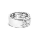 .925 Sterling Silver 2.0 Cttw Lab Grown Diamond Three-Row Pavé Band Ring-1 thumbnail 2