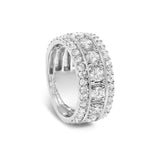 .925 Sterling Silver 2.0 Cttw Lab Grown Diamond Three-Row Pavé Band Ring-4 thumbnail 5
