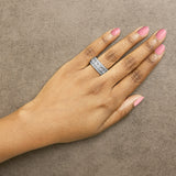 .925 Sterling Silver 2.0 Cttw Lab Grown Diamond Three-Row Pavé Band Ring-2 thumbnail 3