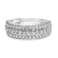 .925 Sterling Silver 1.0 cttw Lab Grown Diamond 3 Row Band Ring (F-G Color, VS1-VS2 Clarity)-0