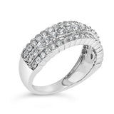 .925 Sterling Silver 1.0 cttw Lab Grown Diamond 3 Row Band Ring (F-G Color, VS1-VS2 Clarity)-3 thumbnail 4