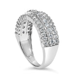 .925 Sterling Silver 1.0 cttw Lab Grown Diamond 3 Row Band Ring (F-G Color, VS1-VS2 Clarity)-4 thumbnail 5