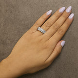 .925 Sterling Silver 1.0 cttw Lab Grown Diamond 3 Row Band Ring (F-G Color, VS1-VS2 Clarity)-2 thumbnail 3