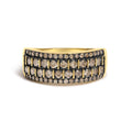 10K Yellow Gold Plated .925 Sterling Silver 3/4 cttw Champagne Diamond Band Ring-0