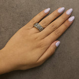 10K Yellow Gold Plated .925 Sterling Silver 3.0 Cttw Champagne Diamond Multi Lattice Band Ring-2 thumbnail 3