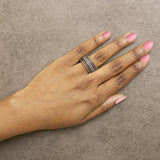 10K Yellow Gold Plated Sterling Silver 1.00 Cttw Champagne Diamond Multi Layer Band Ring-2 thumbnail 3