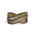 10K Yellow Gold Plated .925 Sterling Silver 1.0 cttw Champagne Diamond Highway Ring-0