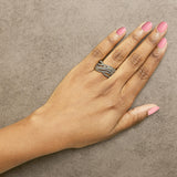 10K Yellow Gold Plated .925 Sterling Silver 1.0 cttw Champagne Diamond Highway Ring-2 thumbnail 3