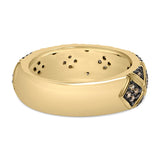 10K Yellow Gold Plated .925 Sterling Silver 3/8 Cttw Champagne Diamond Geometric Style Band Ring-1 thumbnail 2