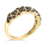 10K Yellow Gold Plated .925 Sterling Silver 1/3 cttw Natural Diamond Band Ring-3 thumbnail 4