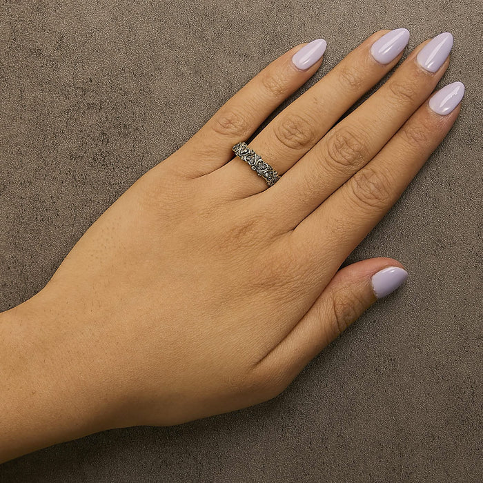 10K Yellow Gold Plated .925 Sterling Silver 1/3 cttw Natural Diamond Band Ring