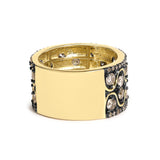 10K Yellow Gold Plated Sterling Silver 2-1/2 Cttw Champagne Diamond Wavy Band Ring-1 thumbnail 2