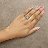 10K Yellow Gold Plated Sterling Silver 2-1/2 Cttw Champagne Diamond Wavy Band Ring-2 thumbnail 3