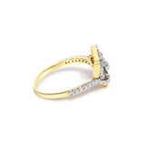 14K Yellow Gold Plated .925 Sterling Silver 1/4 Cttw Diamond Fleur-de-Lis Ring-1 thumbnail 2
