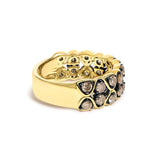 10K Yellow Gold Plated Sterling Silver 1 1/2 Cttw Brown Diamond Scalloped Band Ring-1 thumbnail 2