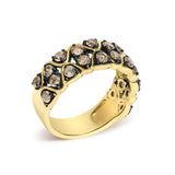 10K Yellow Gold Plated Sterling Silver 1 1/2 Cttw Brown Diamond Scalloped Band Ring-3 thumbnail 4