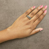 10K Yellow Gold Plated Sterling Silver 1 1/2 Cttw Brown Diamond Scalloped Band Ring-2 thumbnail 3