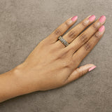 10K Yellow Gold Plated Sterling Silver 1/2 Cttw Champagne Diamond Star Motif Band Ring-2 thumbnail 3