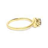 14K Yellow Gold Plated Sterling Silver 1/5 Ct Light Brown Diamond Bypass Solitaire Ring-1 thumbnail 2