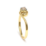 14K Yellow Gold Plated Sterling Silver 1/5 Ct Light Brown Diamond Bypass Solitaire Ring-4 thumbnail 5