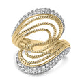 14K Yellow Gold Plated Silver 5/8 Cttw Diamond Bypass Ring Band-0