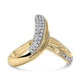 14K Yellow Gold Plated Silver 5/8 Cttw Diamond Bypass Ring Band-1 thumbnail 2