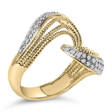 14K Yellow Gold Plated Silver 5/8 Cttw Diamond Bypass Ring Band-3 thumbnail 4
