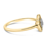 14K Yellow Gold Plated Silver Diamond Accent Clover Ring-1 thumbnail 2