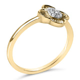 14K Yellow Gold Plated Silver Diamond Accent Clover Ring-3 thumbnail 4