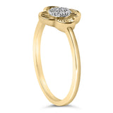 14K Yellow Gold Plated Silver Diamond Accent Clover Ring-4 thumbnail 5