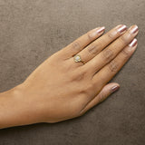 14K Yellow Gold Plated Silver Diamond Accent Clover Ring-2 thumbnail 3
