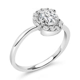 Sterling Silver Lab Grown 1.0 Cttw Diamond Oval Shaped Halo Engagement Ring-3 thumbnail 4