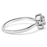 Sterling Silver Lab Grown 1/2 Cttw Diamond Floral Cluster Engagement Ring-1 thumbnail 2