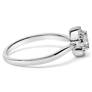 Sterling Silver Lab Grown 1/2 Cttw Diamond Floral Cluster Engagement Ring-1