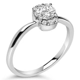 Sterling Silver Lab Grown 1/2 Cttw Diamond Floral Cluster Engagement Ring-3 thumbnail 4