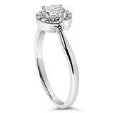 Sterling Silver Lab Grown 1/2 Cttw Diamond Floral Cluster Engagement Ring-4 thumbnail 5
